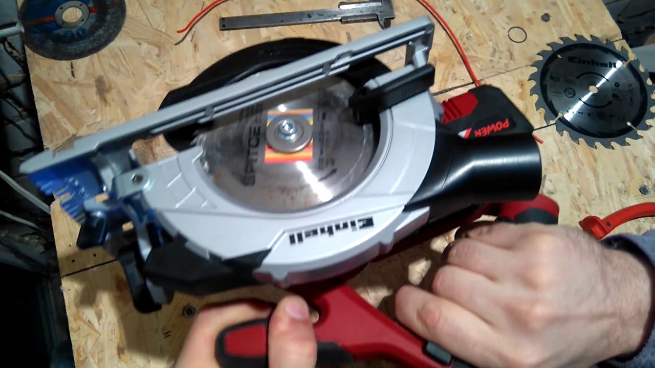 Einhell TE-CS 18 Установка диска по дереву (125х22,23 мм.)