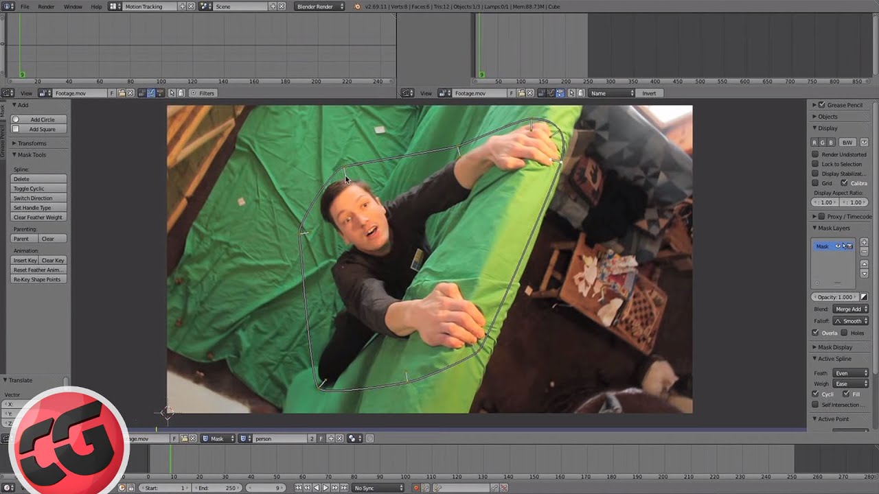 Beginner Blender VFX Tutorial Greenscreen - Masking!