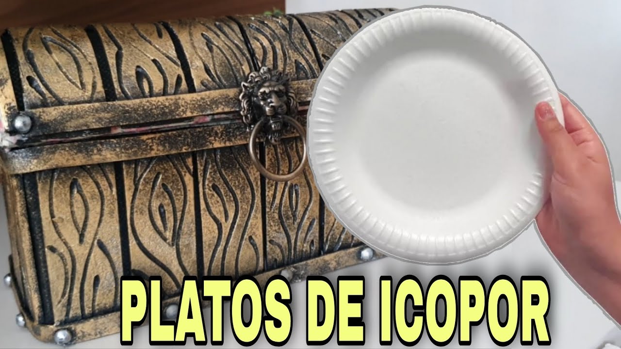 Mira que Elegante Idea con PLATOS DESECHABLES de ICOPOR ♻️ Super Fácil y Económico de Hacer| COFRE
