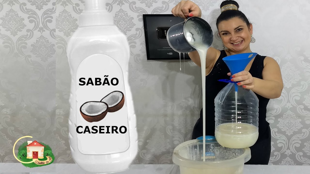 SABÃO DE COCO CASEIRO LÍQUIDO - Culinária em Casa