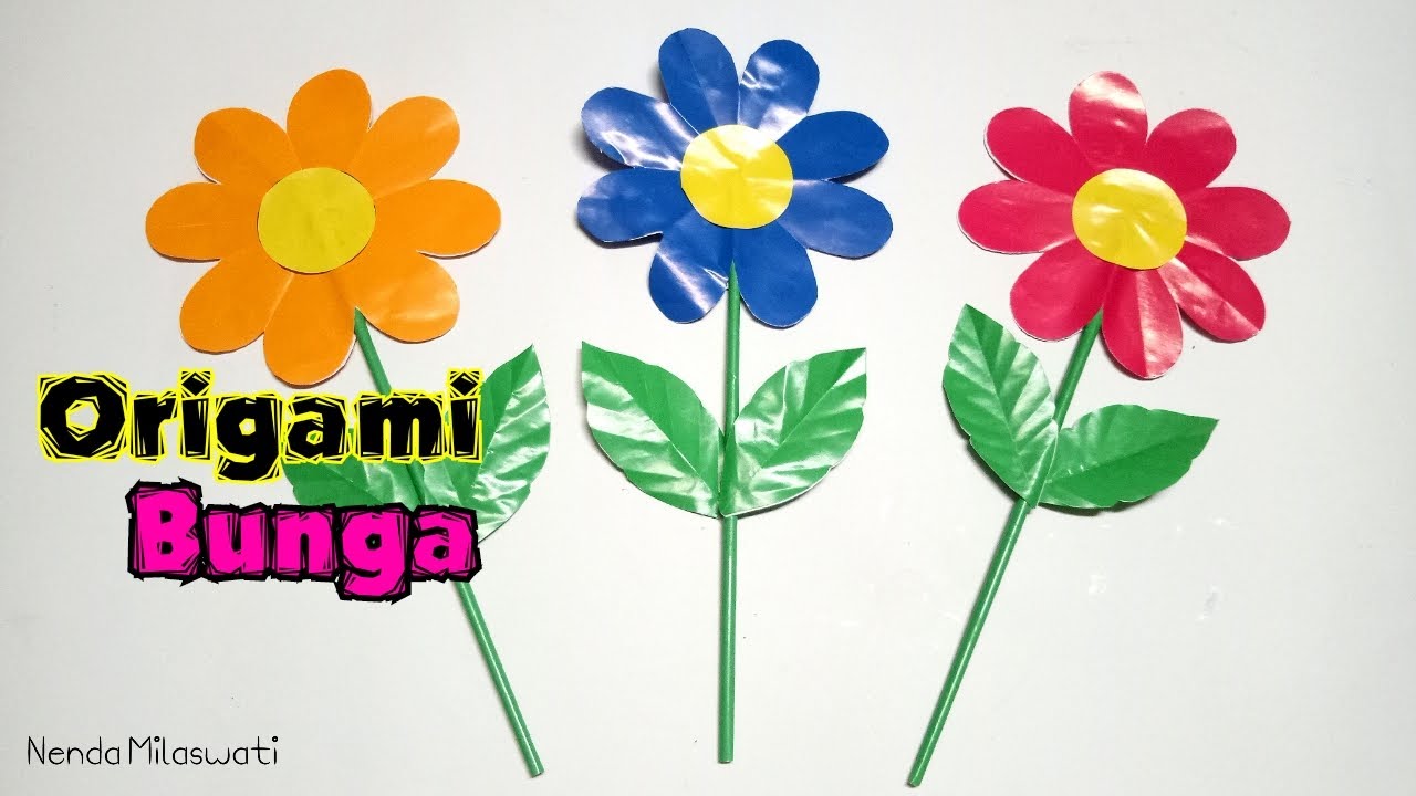 Cara Membuat Bunga dari Kertas Origami || Origami Bunga sangat mudah dan sederhana