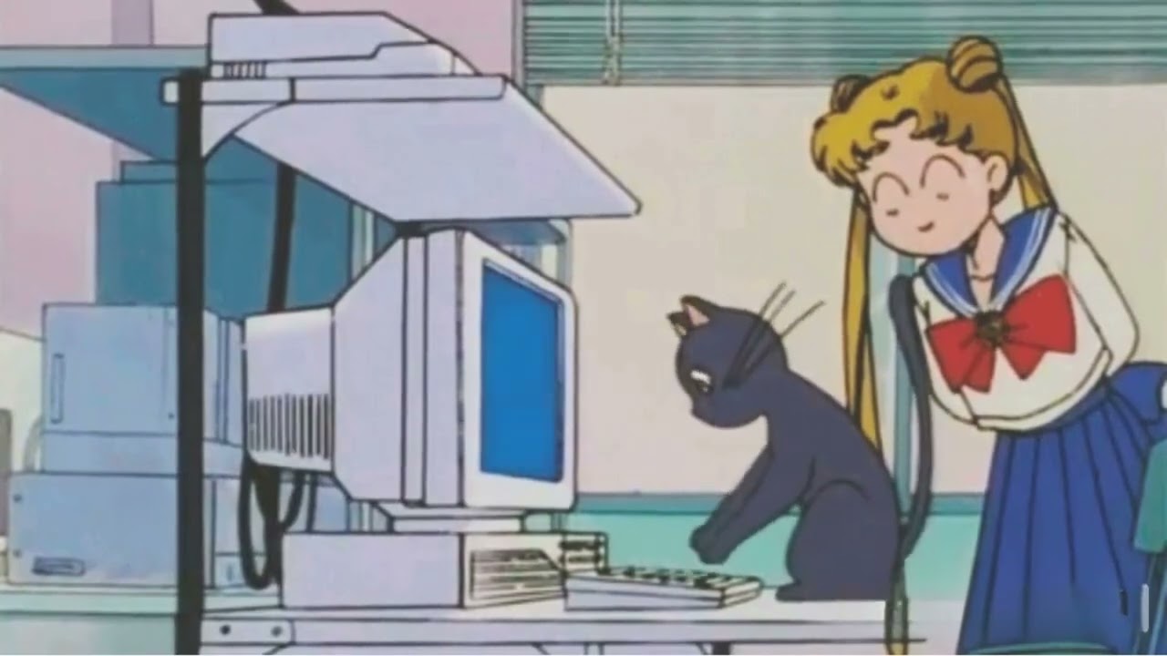 My Cat's Doing My Homework Again..*.·˚ |🌙 90s Sailor Moon Lofi for Study & Focus 🎧