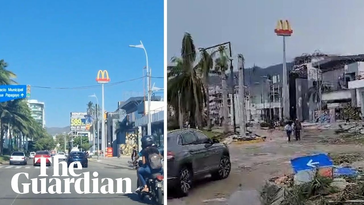 Hurricane Otis: before and after footage shows scale of destruction in Mexico's Acapulco