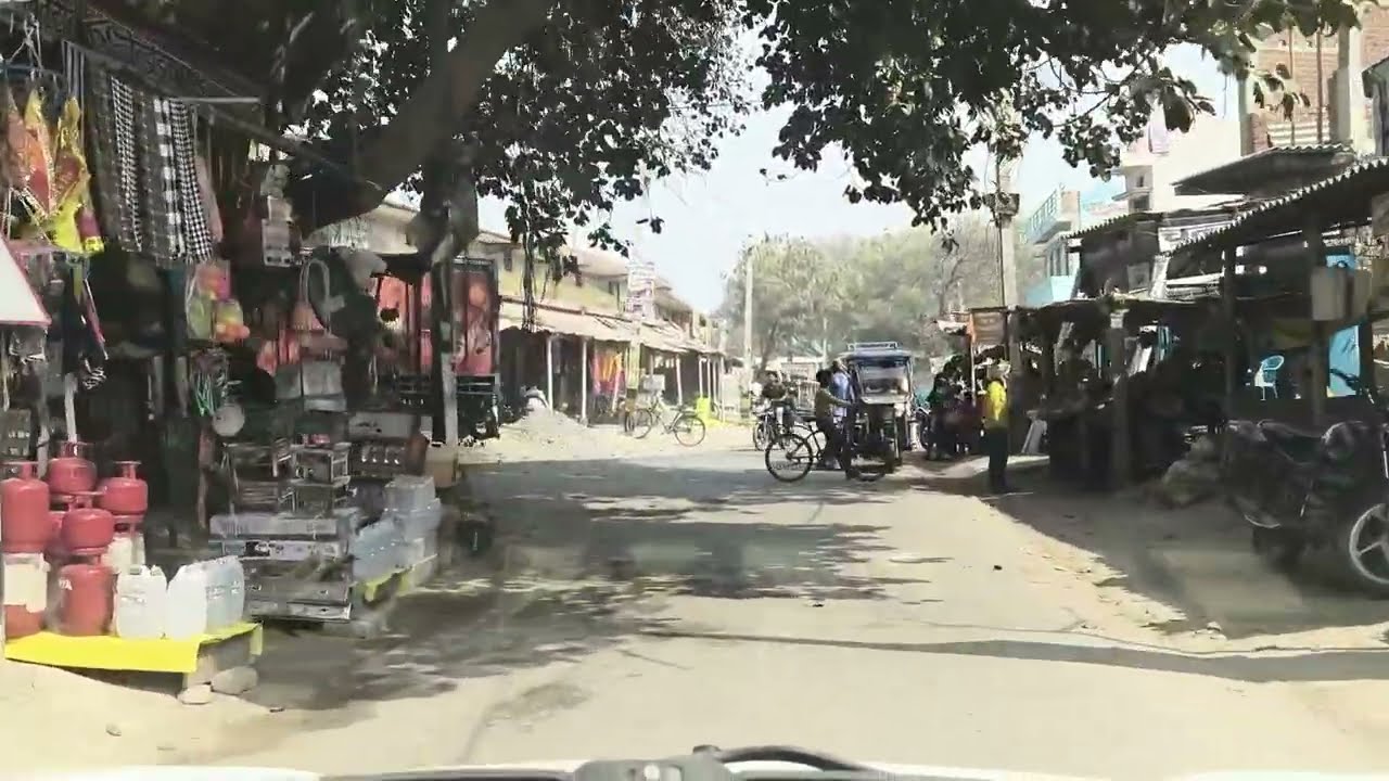 Driving on a village road in Bihar 01