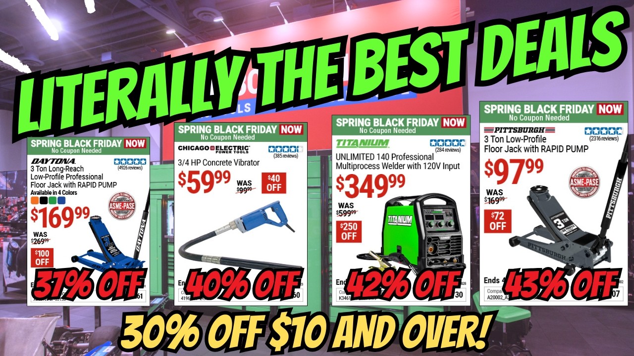 Открыто для всех! 🚨 Весенняя распродажа Harbor Freight в Черную пятницу: скидки 30%-50%! #harbro