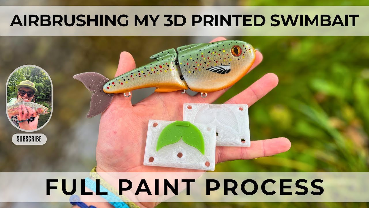 Airbrushing My 3D Printed Swimbait | Full Paint Process, Scale Pattern & Clear Coat Finish