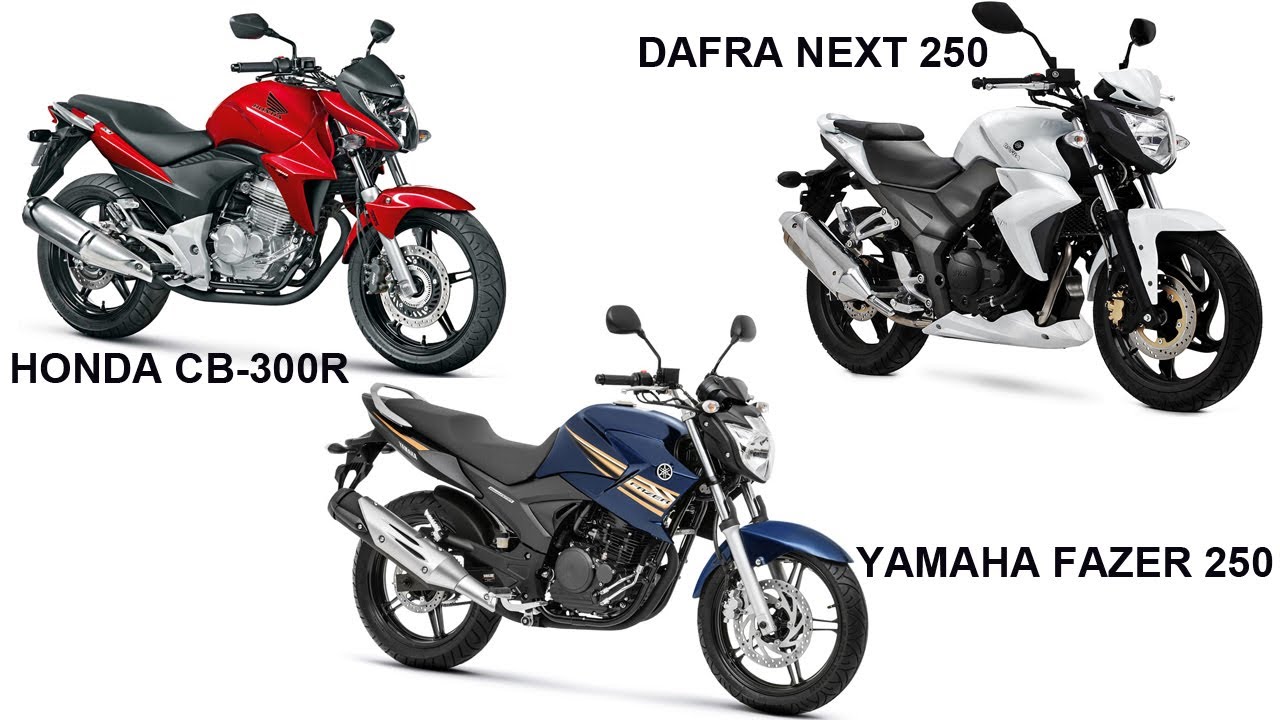 COMPARATIVO HONDA CB 300R x YAMAHA FAZER 250 x DAFRA NEXT 250 - MOTONEWS