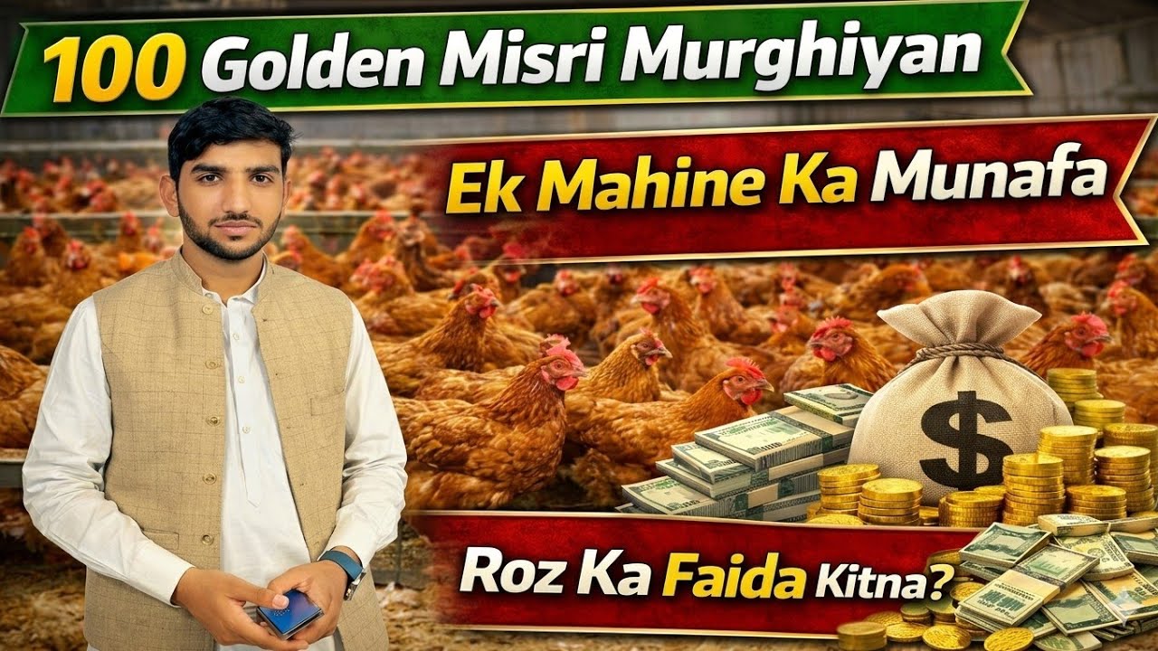“100 GOLDEN MISRI MURGHIYAN – EK MAHINE KA MUNAFA & ROZ KA FAIDA!” 💰🐔