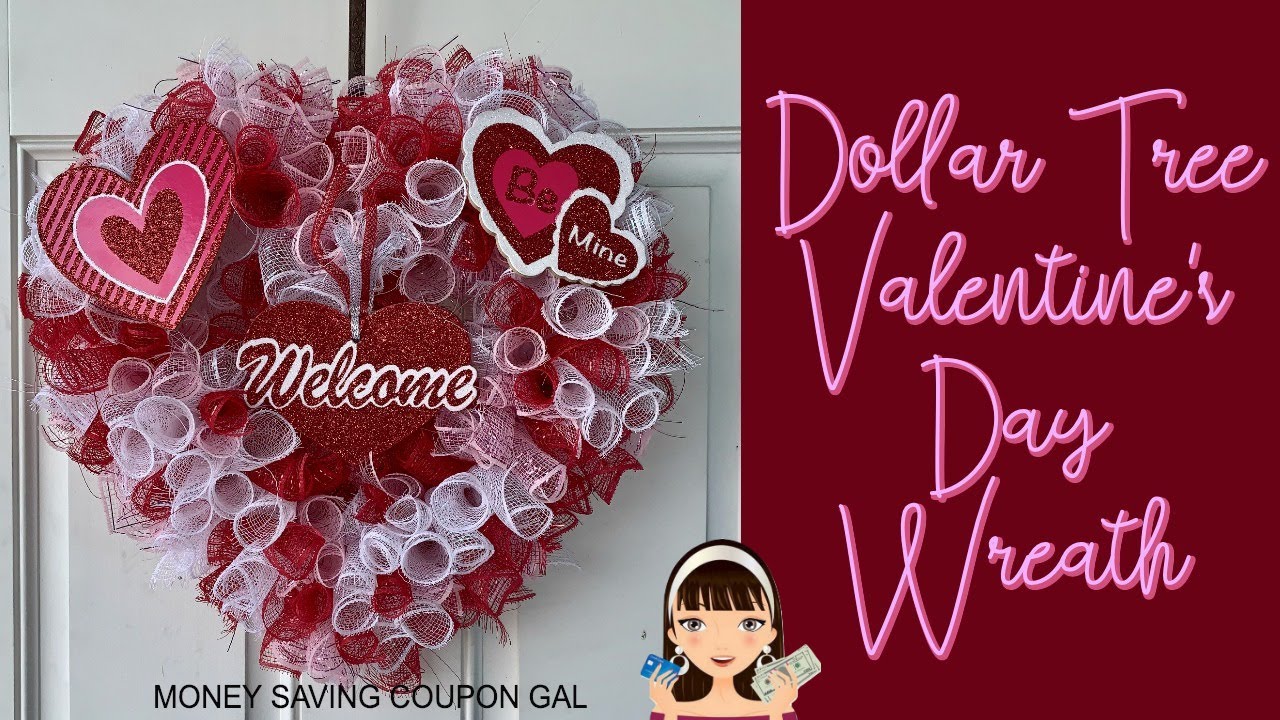 DOLLAR TREE VALENTINE'S DAY WREATH 💝💖💗