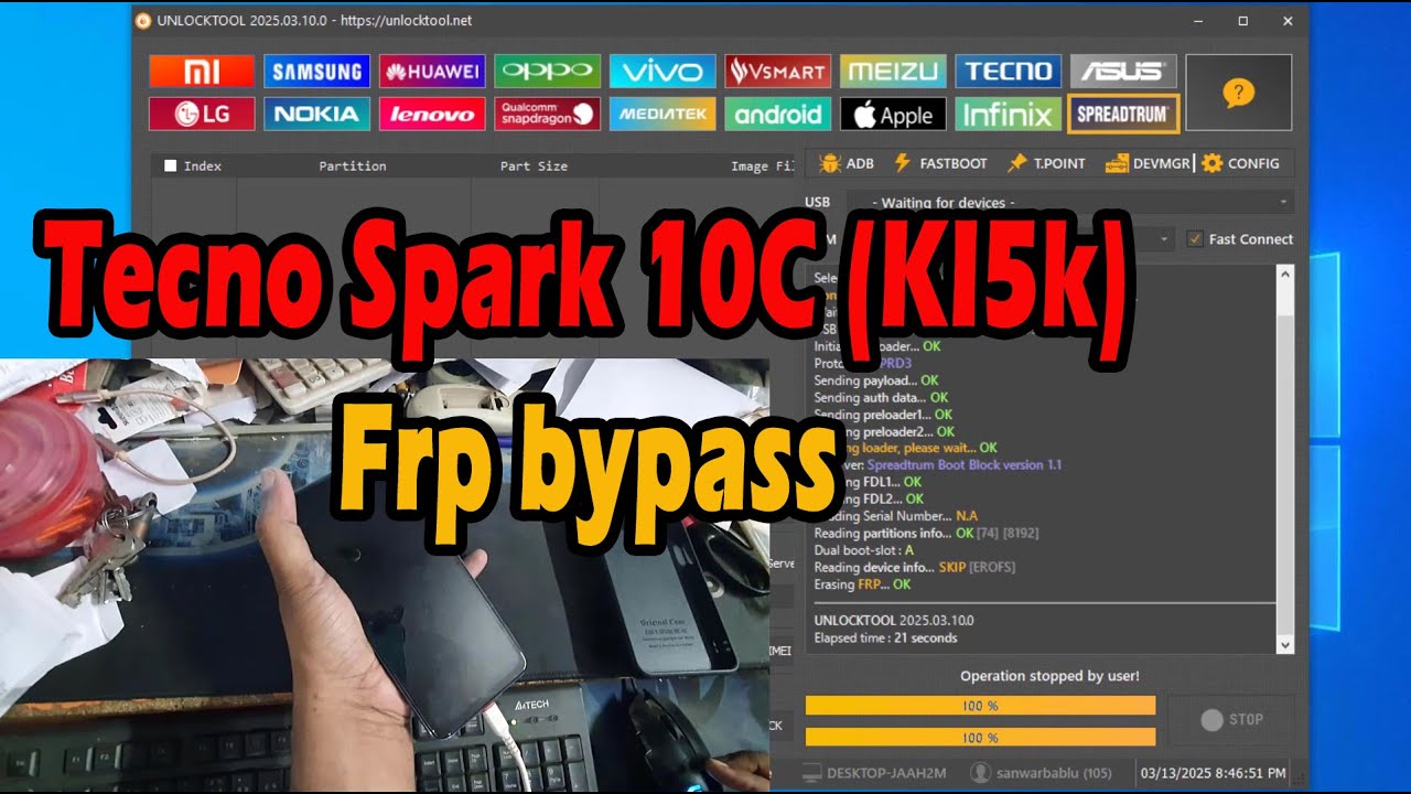 Tecno Spark 10C (KI5k) FRP Bypass | FRP Unlock| UnlockTool One Click!