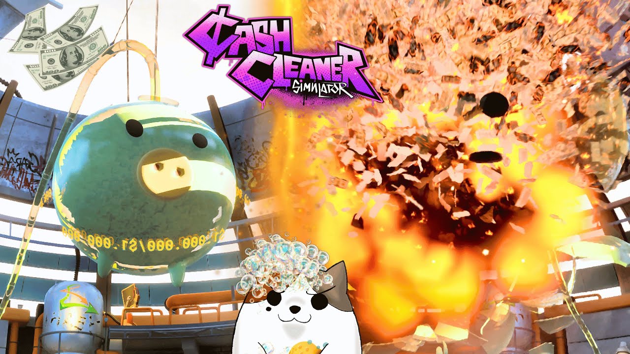 The End! Stuffing our Giant Piggy Bank in Cash Cleaner Simulator! | Full Game Gameplay Ep 4