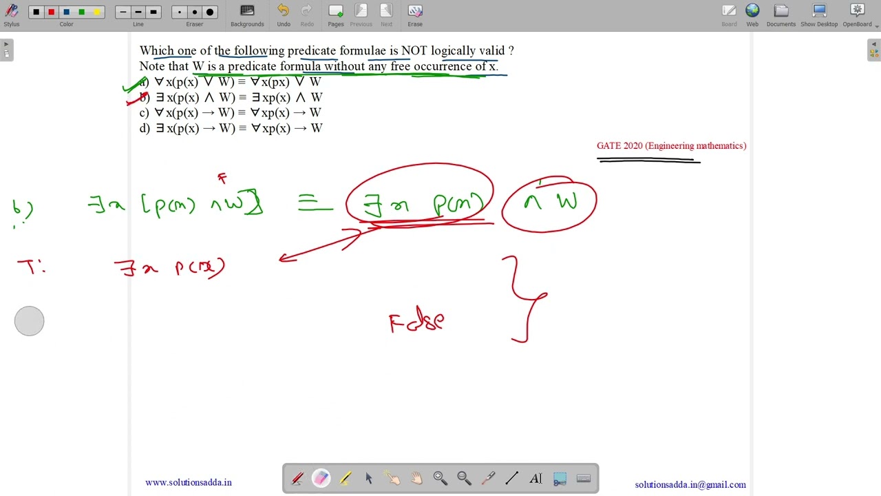 GATE 2020 | EM | PROPOSITIONAL LOGIC | PRED | SOLUTIONS ADDA | GATE TEST SERIES | EXPLAINED BY VIVEK