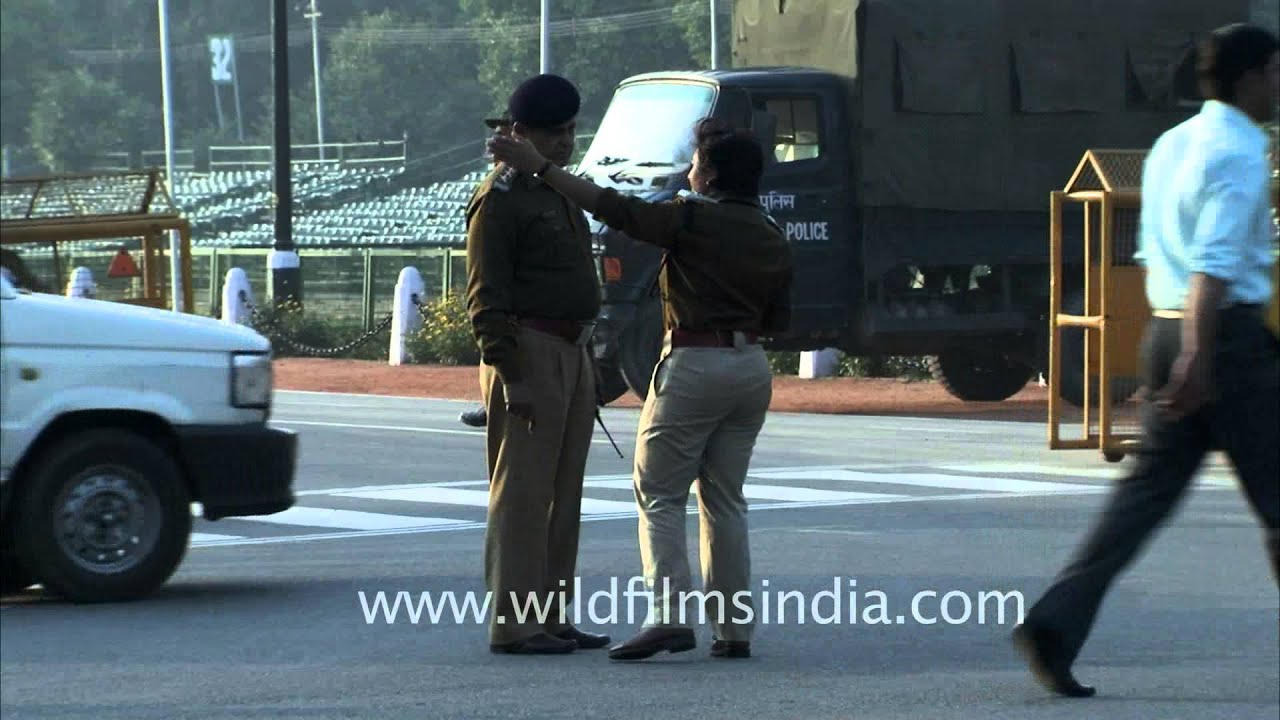 Security on duty 24/7 at the entrance of India's Presidential House