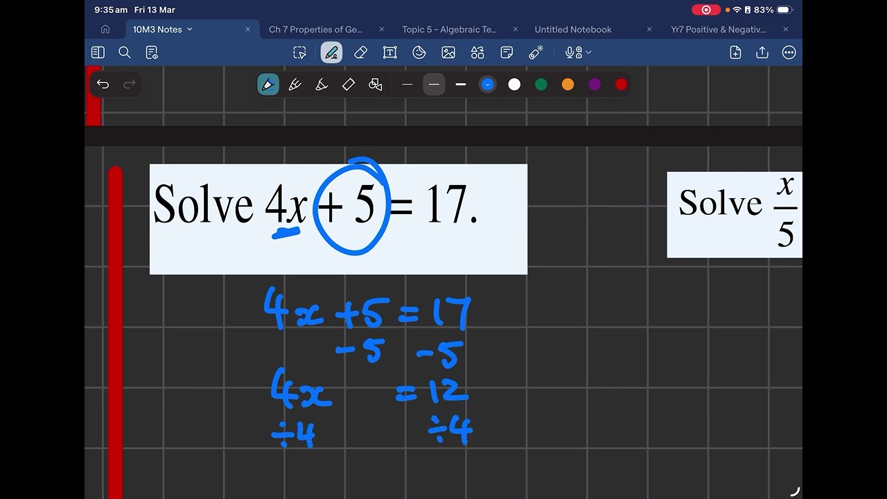 Equations - one and two step