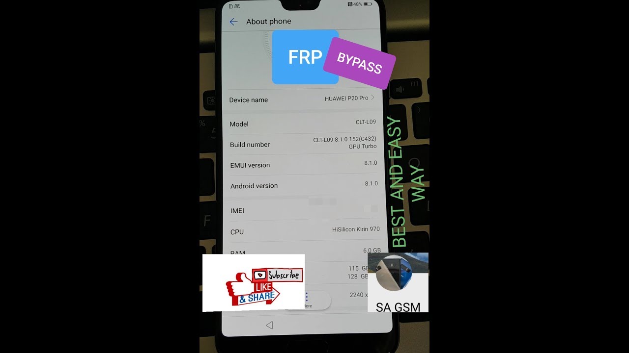 HOW TO BYPASS FRP OF HUAWEI P20 | P20pro | 8.1.0 android |best and EASY  WAY | Without PC .100% work