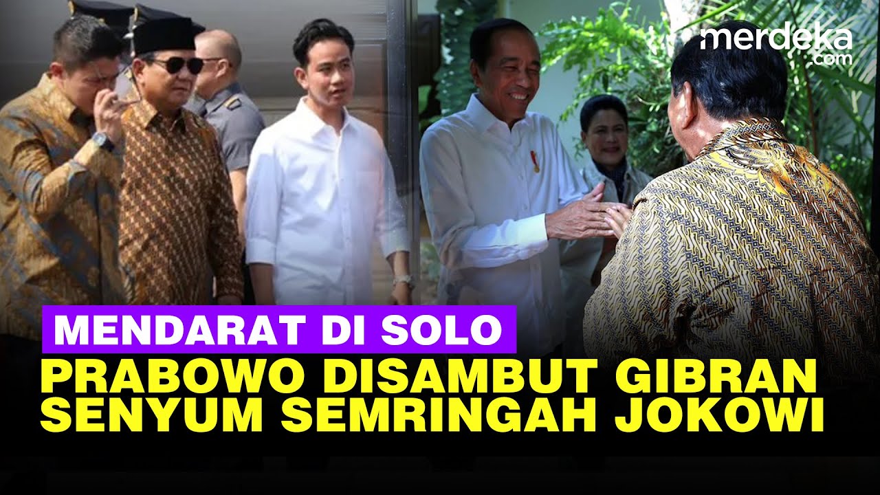 Senyum Semringah Jokowi Terima Prabowo di Solo, Gibran Menyambut di Bandara
