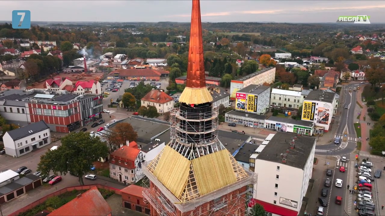 Montaż iglicy na kościele MBNP w Świdwinie - 21.10.2025 r.