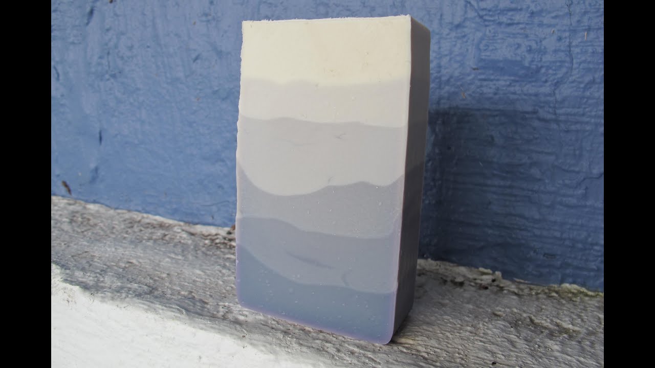 Layering Lavender Ombre Soap Colored with an Alkanet Root Powder Infusion