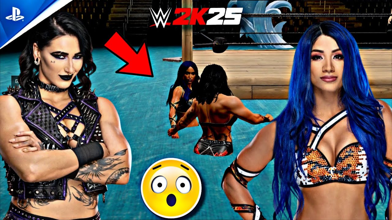 WWE 2K25 - Rhea Ripley vs Sasha Banks - Chaos In The Water! | PS5 4K60