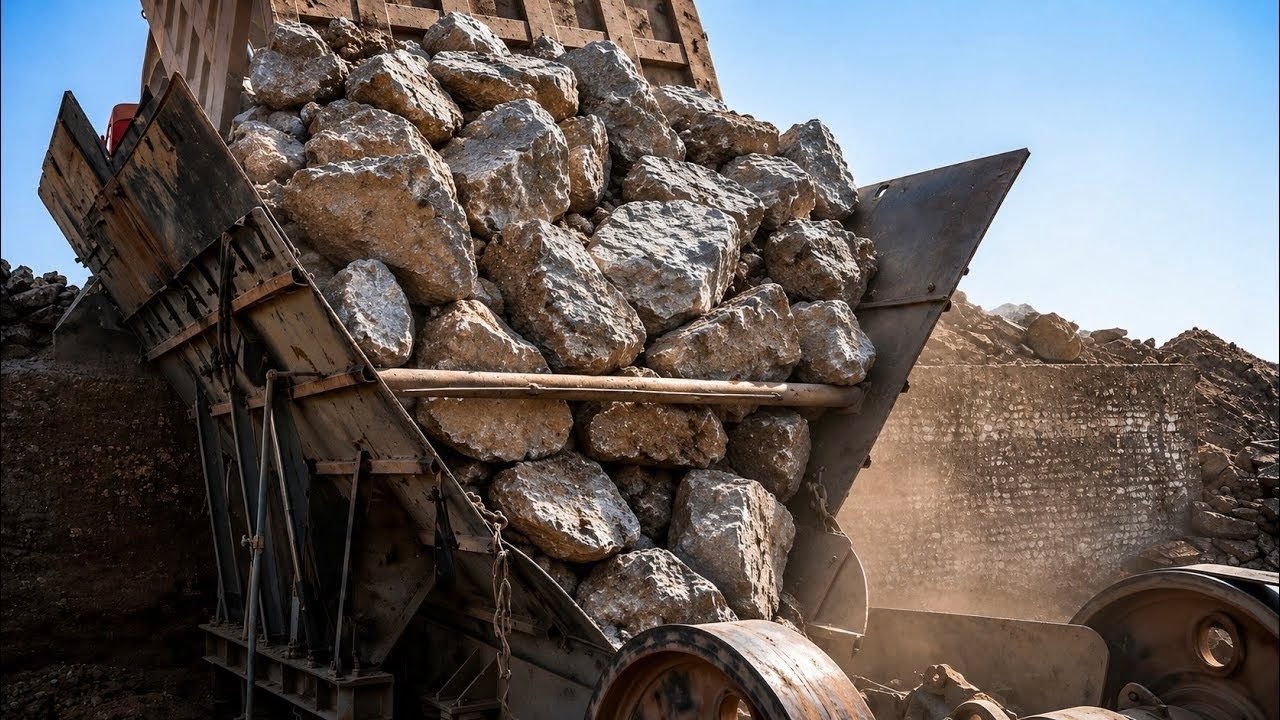 BIG ROCK 🪨 Crusher Machine - FULL Powerfull Process A Giant in Action-Big Rock Crushing 