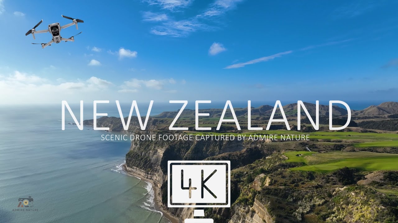 New Zealand 4k - Relaxing Drone Footage + Calm Music