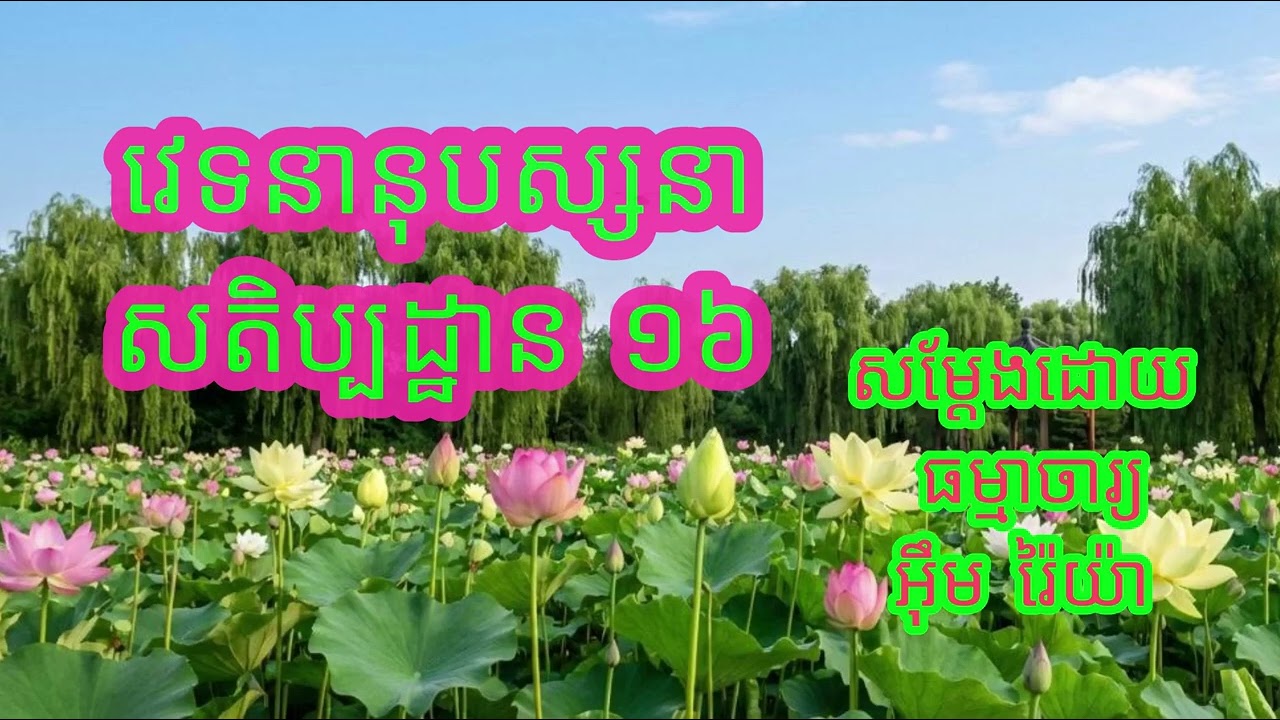 វេទនានុបស្សនាសតិប្បដ្ឋាន​​ ១៦ បង្រៀនដោយ ធម្មាចារ្យ អ៊ឹម រ៉ៃយ៉ា #ធម៌អប់រំចិត្ត #ធម៌អប់រំជីវិត #ទេសនា