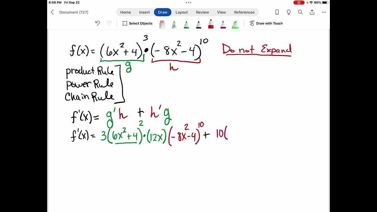 Example Combining Derivative Rules