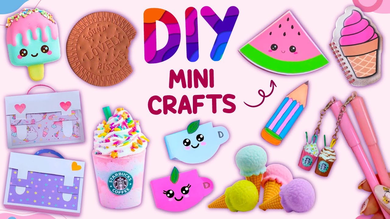 16 DIY MINI CRAFTS - Mini Kawaii Notebooks - Ice cream Pin and more...