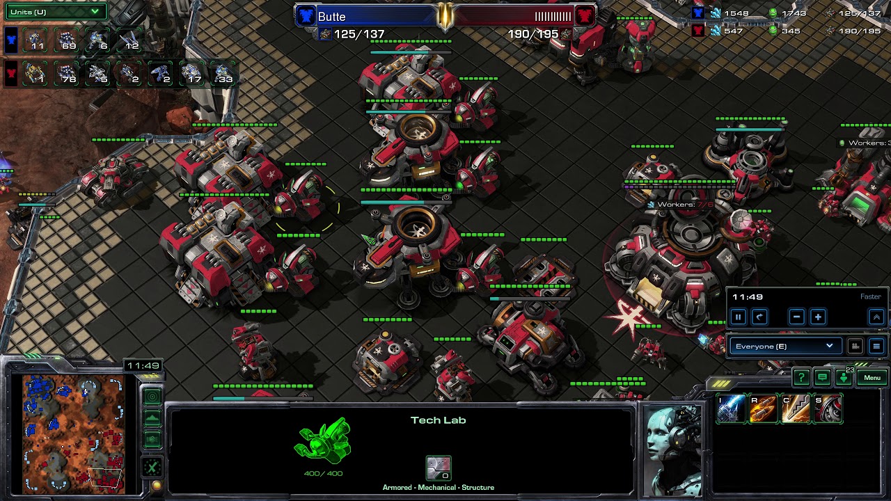 AlphaStar Terran's first loss against a human ever! AlphaStar (T) vs Butte (T)