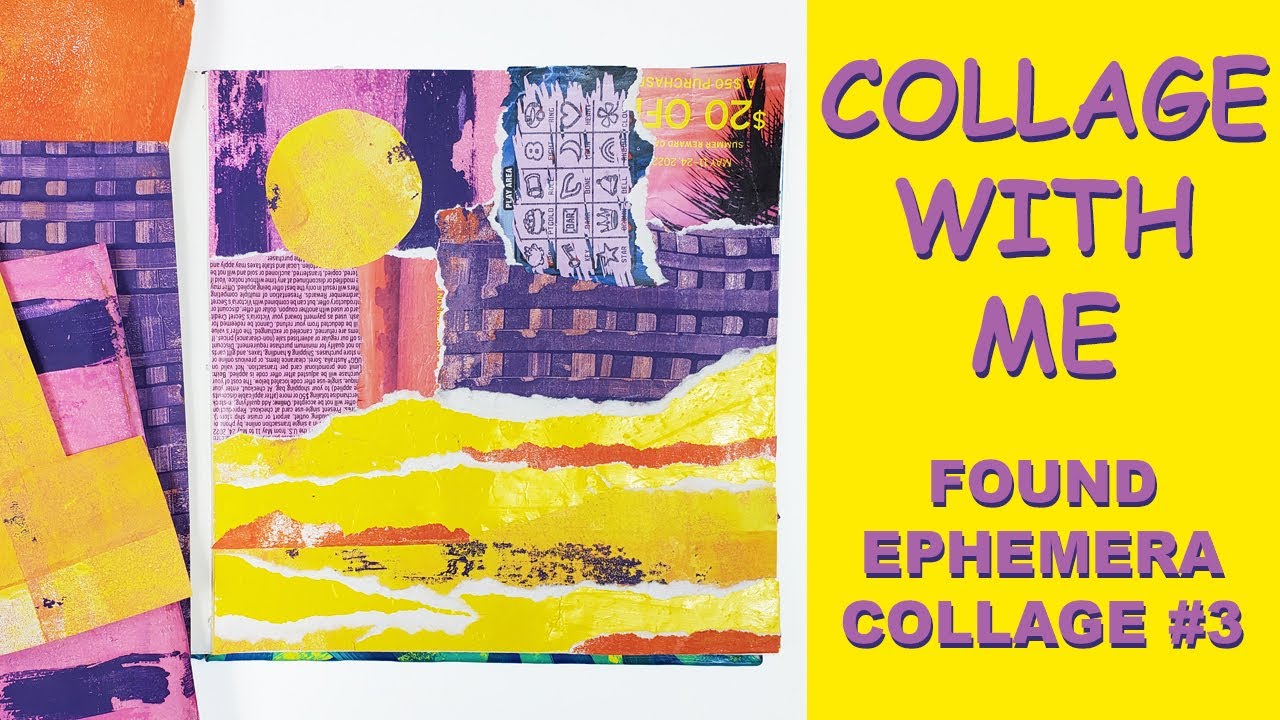 Collage with Me | Ep 19: Abstract landscape collage using three found ephemera #3