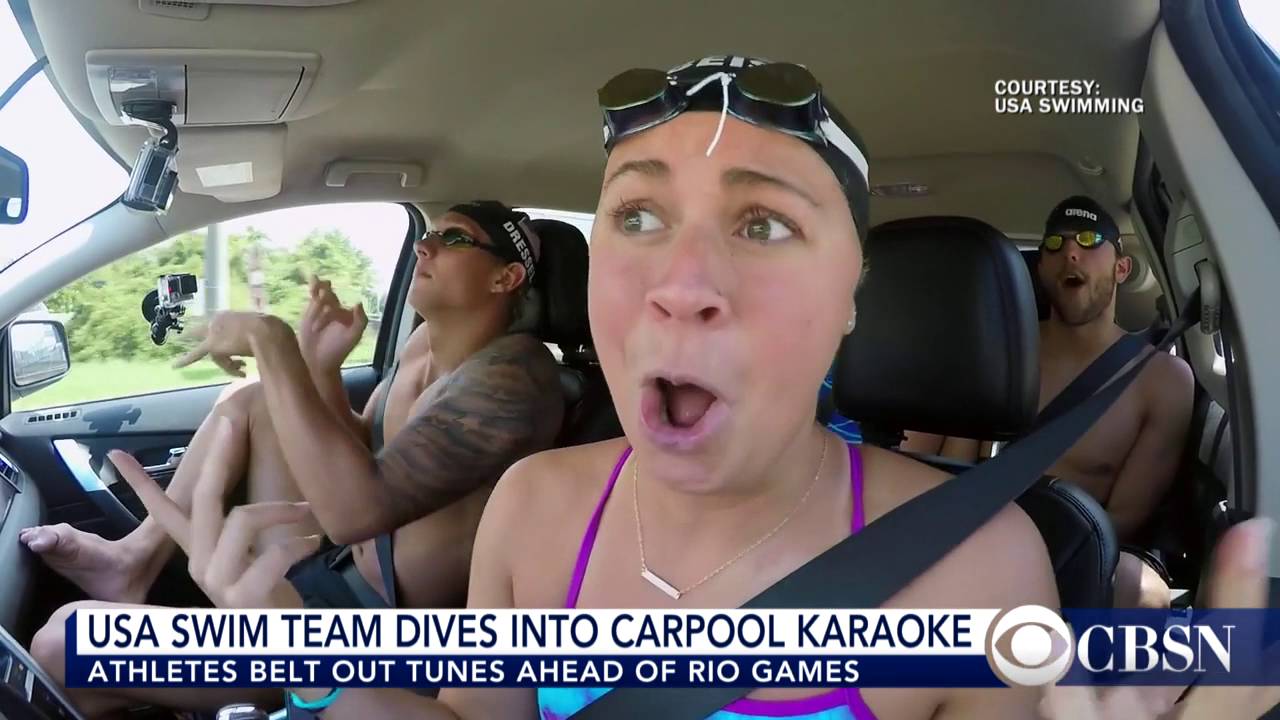 Watch: Team USA swimmers make their own carpool karaoke
