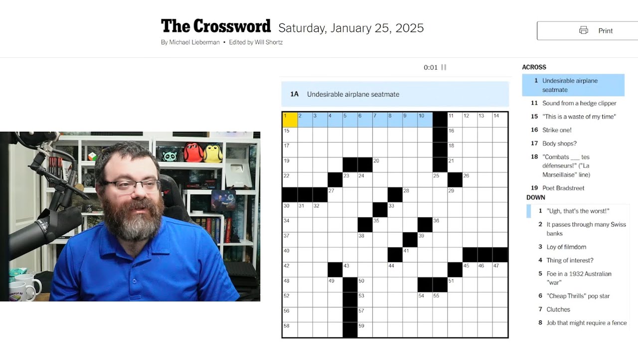 Learning Crossword Week 36 | NYT Crossword Saturday Jan 25th, 2025