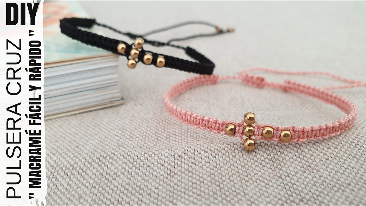 DIY COMO HACER PULSERA CRUZ FÁCIL | PULSERAS EN MACRAMÉ | REGALOS Y DETALLES DE PRIMERA COMUNIÓN