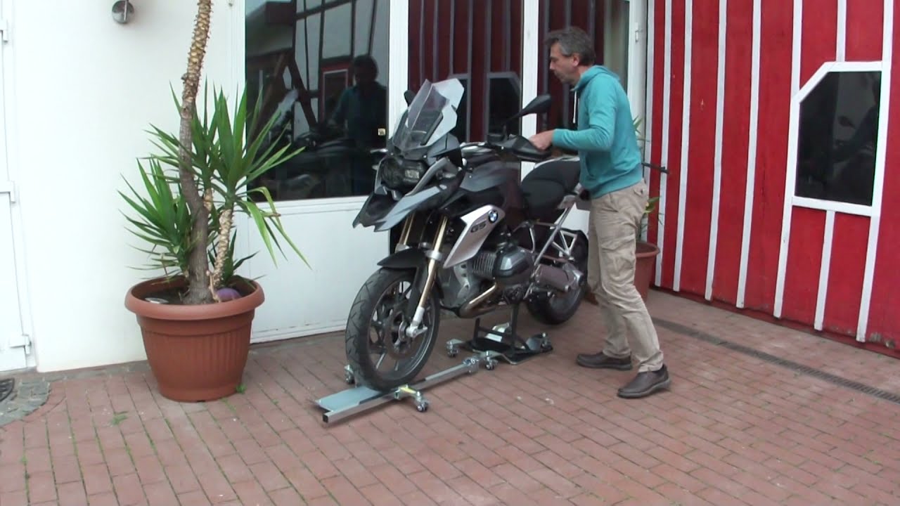 Motorrad Rangierhilfe Rangier As GP320 mit Frontarm, Bike Mover für BMWR1200GS 01