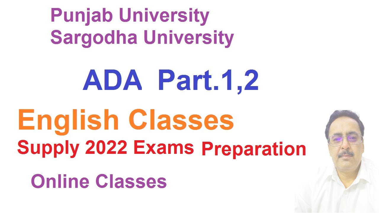 ADA Part.1,2 Supply 2022 Exams English Online Classes PU\SU Syllabus
