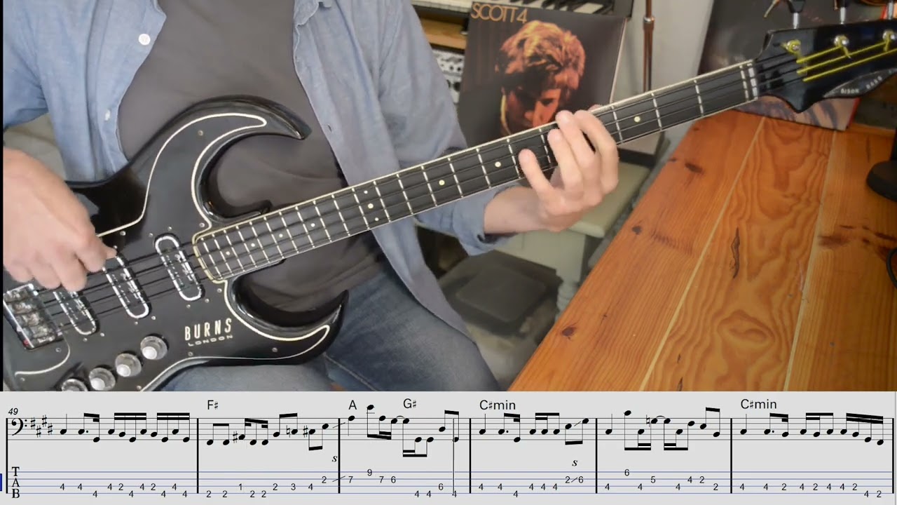 Scott Walker - The Old Man's Back Again as played by Dave Richmond (Bass cover with tabs)