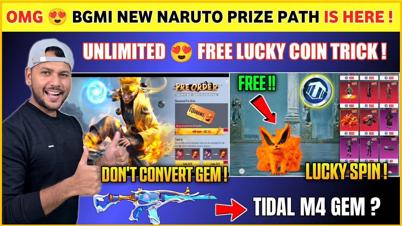 4.5 UPDATE 😍 UNLIMITED LUCKY COIN TRICK | Prize Path in Bgmi | Bgmi Next Lucky Spin | Tidal M416