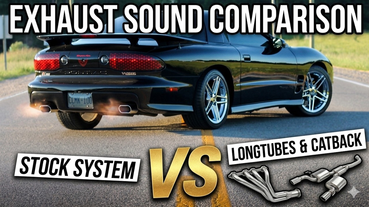 Sound Comparison : 2002 Firebird Trans-Am WS6 - Stock Exhaust VS Longtubes, Catted Y and Flowmaster