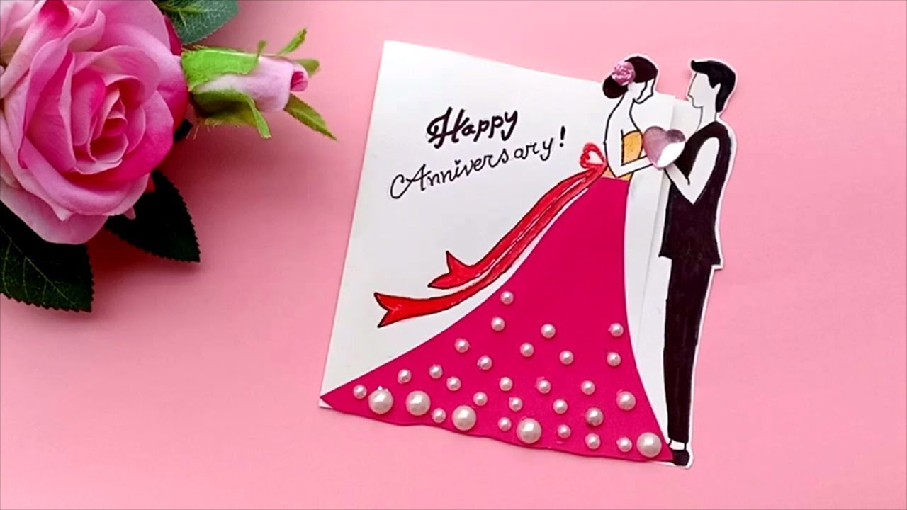 A Beautiful Anniversary card idea | How to make anniversary card at home