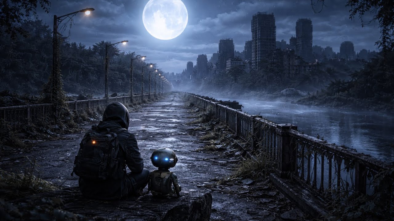 Silent Post-Apocalyptic Bridge at Night | Deep Sleep Ambient