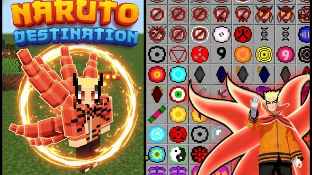 Naruto Anime Mod for Minecraft PE 1.21-1.21.100 [ Naruto Baryon Mode Available 💪]