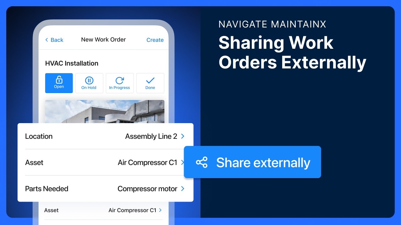 Navigate MaintainX | Sharing Work Orders Externally