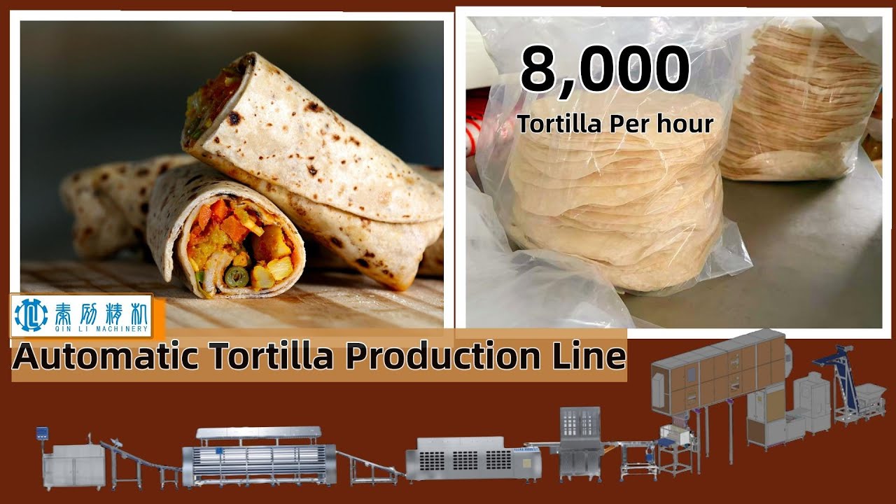 How to Make Soft FLOUR TORTILLAS at Factory with 8000 PCS/H !!! #tortillapress