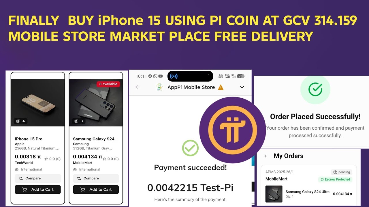 FINALLY BUY iPhone 15 USING PI COIN AT GCV 314.159 MOBILE STORE MARKET PLACE FREE DELIVERY TESTNET