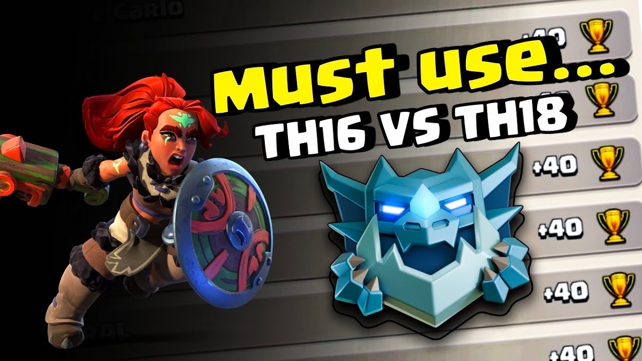TH16 против TH18 🔥 | Обязательно используйте эту стратегию с корневым всадником для продвижения п...