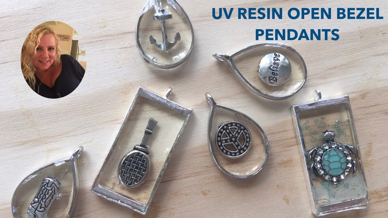(38) UV RESIN OPEN BEZEL PENDANTS