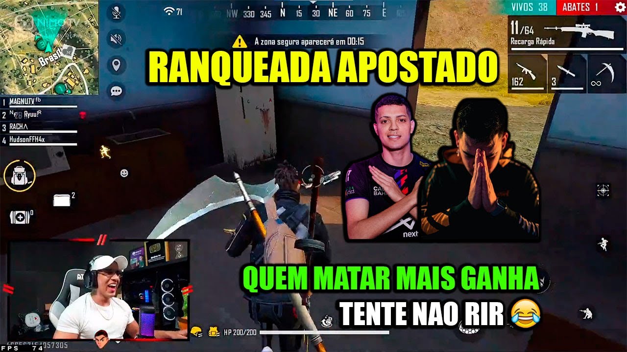 HUDSON AMORIM CEROL E RACHA JOGANDO APOSTADO NA RANQUEADA!! TENTE N&Atilde;O RIR !