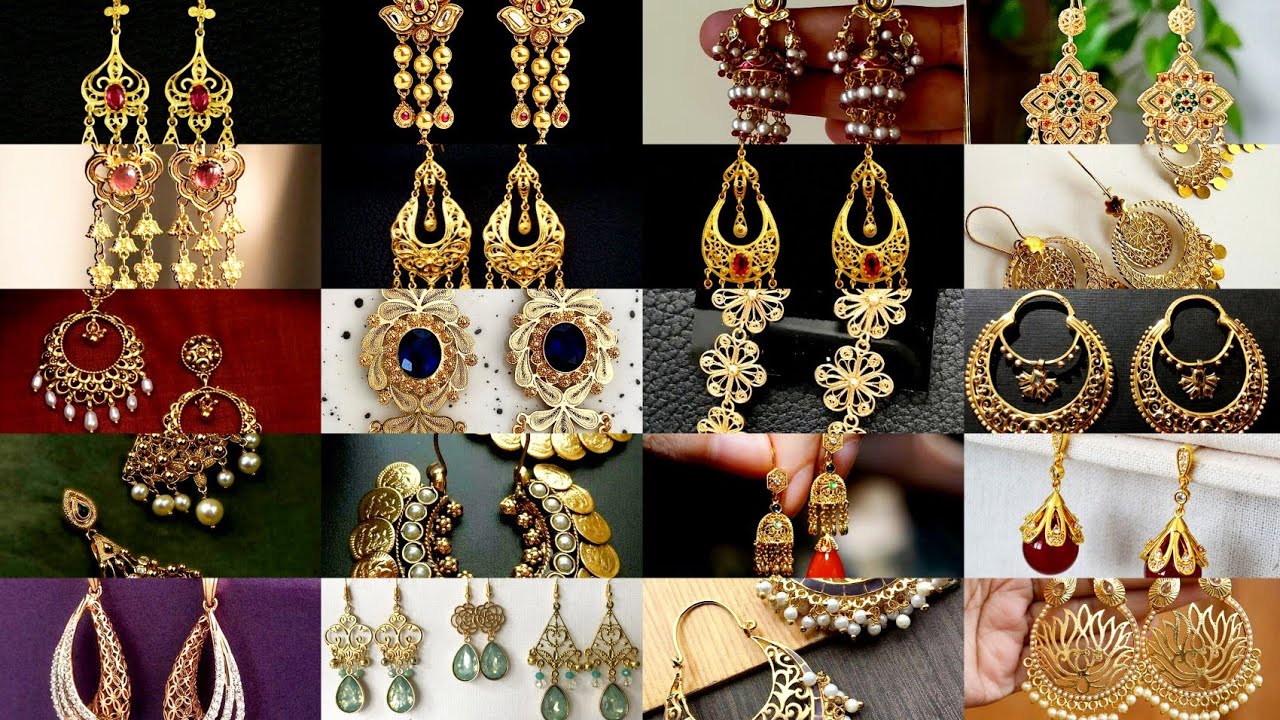 Light weight gold hanging earrings, stud earrings designs 2026 with weight & price || new Jhumki 