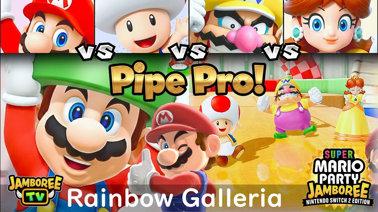 Super Mario Party Jamboree TV Mario vs Toad vs Daisy vs Wario in Rainbow Galleria