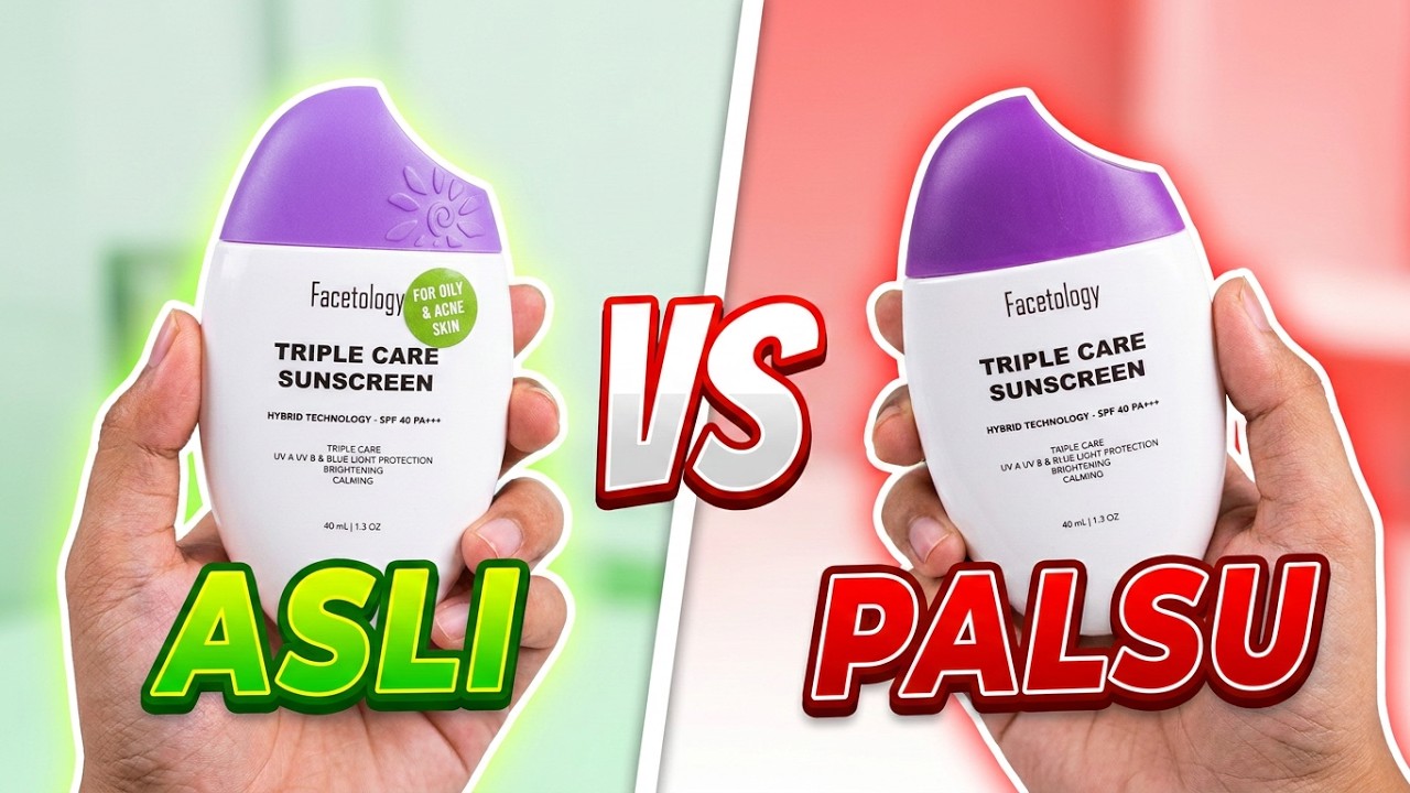 Perbedaan Facetology Asli dan Palsu | Review Facetology Triple Care Sunscreen For Oily Skin